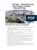 Heavy Lift Cargo - Precautions and Stability Changes Onboard Merchant Ships