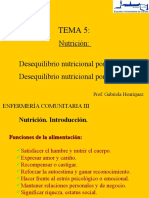 Nutrición: Desequilibrio Nutricional Por Defecto. Desequilibrio Nutricional Por Exceso