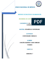 Cuestionario Unidad 2 "Escenario Natural" Desarrollo Sustentable