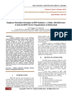 Employee Retention Strategies in BPO Industry: A Study With Reference To Selected BPO Sector Organizations at Hyderabad