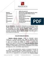 Dda de Declaración de Continuidad Laboral y Otros