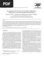 Development of Ti-Mo Alloys For Biomedical Applications - Microestructure and Electrochemical Characterization