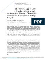 The Bengali Pharaoh: Upper-Caste Aryanism, Pan-Egyptianism, and The Contested History of Biometric Nationalism in Twentieth-Century Bengal