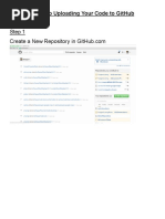 Steps To Upload To Github