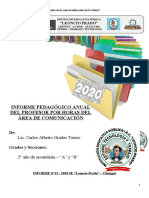 Informe Pedagógico Anual Del Profesor Por Horas - Letras 2020