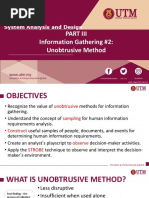 SCSD2613: Information Gathering #2: Unobtrusive Method