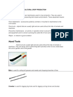 Tools in Agricultural Crops Production