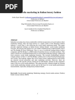 Social Media Marketing in Italian Luxury Fashion: Arthasejati - Ananda@polimi - It, Aananda@tige - Ior.etsit - Upm.es