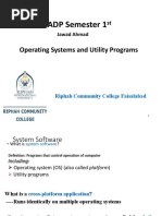 ADP Semester 1: Operating Systems and Utility Programs