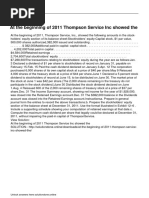 At The Beginning of 2011 Thompson Service Inc Showed The: Unlock Answers Here Solutiondone - Online