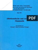 Altorientalische Und Semitische Onomastik