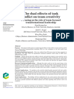 The Dual Effects of Task Conflict On Team Creativity Focusing On The Role of Team-Focused Transformational Leadership