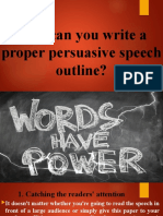 How Can You Write A Proper Persuasive Speech Outline?