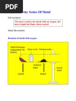 9 Reactivity Series of Metals