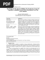 The Design of The SPK in Fulfilling The Production Target of Vegetable Availability in Lut Tawar Sub-District Uses The SAW Method