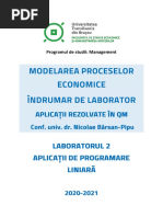 Modelarea Proceselor Economice 2020-2021