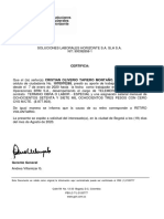 Certifica:: Calle 59 No. 13-33 - Bogotá, D.C. Colombia PBX (5 71) 2120777