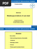 Metallurgical Defects of Cast Steel: Seminar