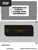 Probability and Statistics - Practice Tests and Solutions