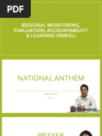 REGIONAL MONITORING, EVALUATION, ACCOUNTABILITY & LEARNING Presentation