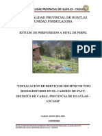 Perfil Instalación de Servicios Higiénicos Tipo Biodigestores Paty