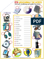 Computer Parts Vocabulary Esl Unscramble The Words Worksheet For Kids