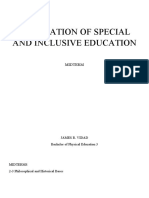 Foundation of Special and Inclusive Education