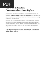 How To Identify Communication Styles - Assignment 1