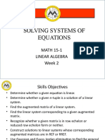 Solving Systems of Equations: MATH 15-1 Linear Algebra Week 2