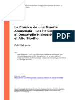 Petri Salopera. (2001) - La Cronica de Una Muerte Anunciada - Los Pehuenches y El Desarrollo Hidroelectrico en El Alto Bio-Bio