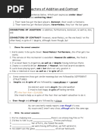 Connectors of Addition and Contrast