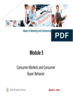 Consumer Markets and Consumer Buyer Behavior: Master in Marketing and Communication