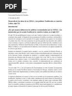 Desarrollo de Las Ideas de La CEPAL y Las Políticas Neoliberales en América Latina, Siglo XX