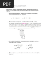 Examen Ordinario Calculo Diferencial