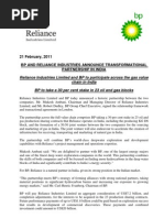 BP Reliance Press Release