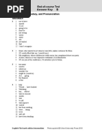 End-Of-Course Test Answer Key B: Grammar, Vocabulary, and Pronunciation