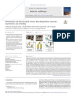 Deformation and Fracture of 3D Printed Disordered Lattice Materials Experiments and Modeling2019materials and Design