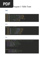 Program 1-Hello Toast: Strings