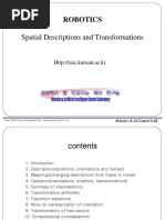 Spatial Descriptions and Transformations: Robotics