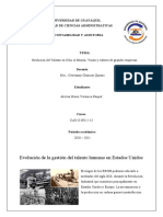 Evolución de La Gestión Del Talento Humano en Estados Unidos y Valores de Empresas Reconocidas.