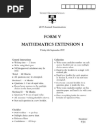 Form V Mathematics Extension 1: 2019 Annual Examination