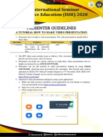 Guideline For Video Presentation