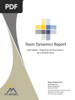 Team Dynamics Report: CARE Model - Diagnosti Cs & Prescripti Ons For A Healthy Team