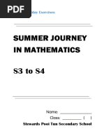 F3D 數學 F.3 Summer Homework