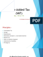 Value Added Tax (VAT) : Sec. 105 To 115