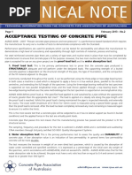 Acceptance Testing of Concrete Pipe