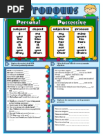 Replace The Words in Bold With The Correct Personal Pronouns. Fill in The Blanks With The Correct Possessive Adjectives