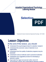 Industrial-Organizational Psychology Learning Module: Selection