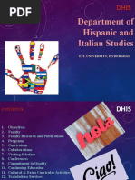 Department of Hispanic and Italian Studies: Efl University, Hyderabad