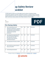 Pre-Startup Safety Review (PSSR) Checklist